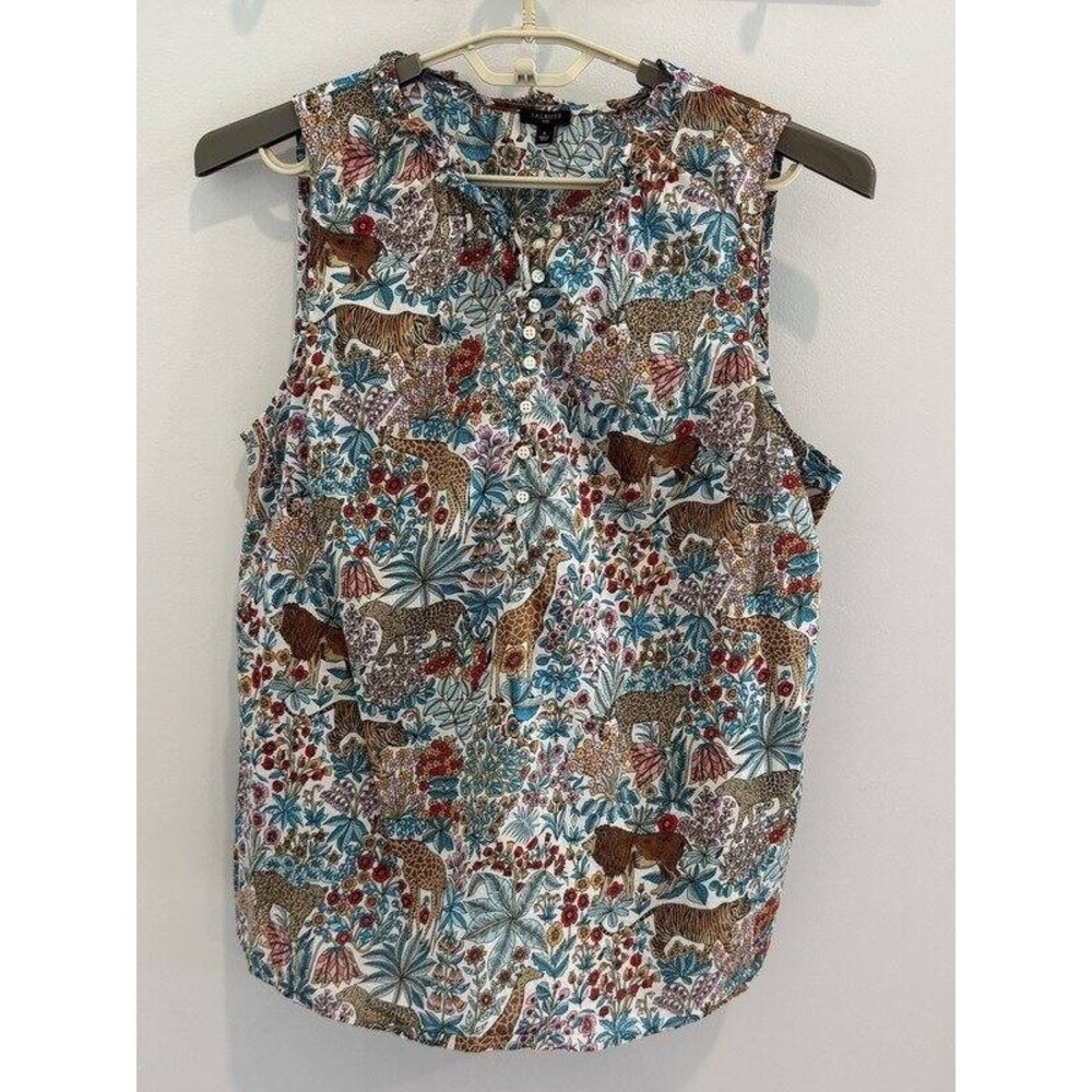 Talbots Plus Size X Jungle Animal Print‎ Lion Giraffe Leopard Floral Sleeveless